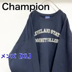 YBL13【US輸入】Champion　スウェット【メンズXL】長袖　ネイビー