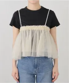 新品 タグ付き SLOBE IENA チュールフリルキャミ ビスチェ フレアのサムネイル