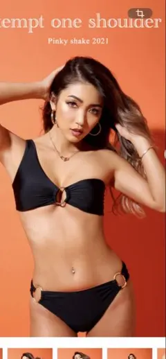 PINKYSHAKEピンキーシェイク☆ワンショルダー水着。