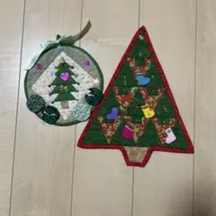 クリスマス パッチワーク 壁掛け 2点セットのサムネイル