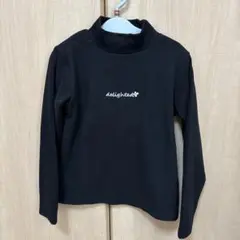 ブラック タートルネック 長袖カットソー 130cm