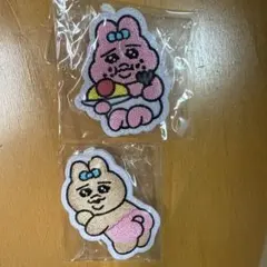 おぱんちゅうさぎの刺繍ワッペン2個セット
