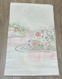 名古屋帯　花柄刺繍