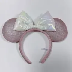 【美品】ディズニー カチューシャ ピンク オーロラリボン TDR