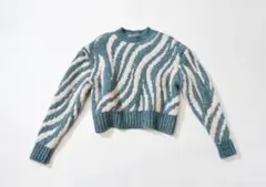 【美品】zara ゼブラ柄ニット Lサイズ
