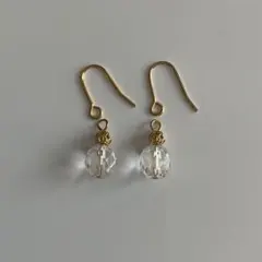 No.347 シンプル　チェコビーズ　クリスタル　ピアス　イヤリング