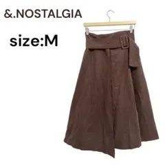 &.NOSTALGIA (M) フレアスカート ロング ベルト付き ウエストゴム