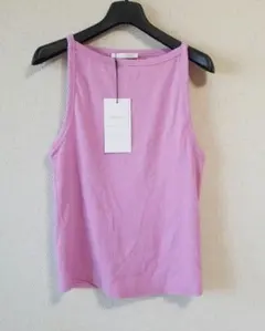【新品】ZARA リブ ホルターネック トップス ピンク(L)