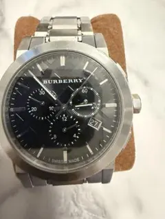 【使用感あり】Burberry クロノグラフ 時計 シルバー　電池切れ 使用感あり】Burberry クロノグラフ 時計 シルバー 電池切れ - メルカリ