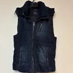 NICOLE フード付きダークブルー ベスト