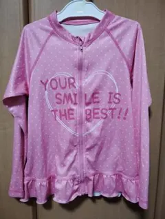 ピンク ドット柄 ラッシュガード