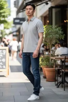 ■■MEN'S MELROSE ポロシャツ グレー サイズ3（M相当）■■のサムネイル