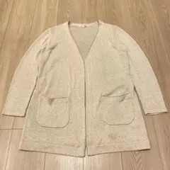 トランスワーク　ロングカーディガン　ベージュ　レーヨン　ウエストマーク　M