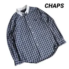 CHAPS チェック柄・コットン100% 長袖クレリックシャツ 85489のサムネイル