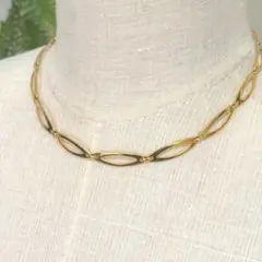 ゴールド オーバルリンク チョーカーネックレス