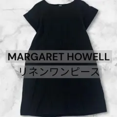 MARGARET HOWELL リネンワンピース 半袖 ブラックのサムネイル