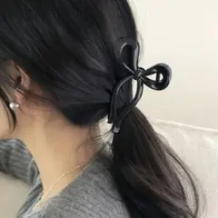 【新品】 リボンヘアクリップ 韓国 バンスクリップ