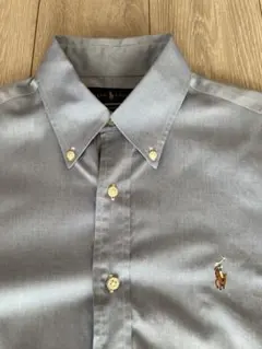 【美品】ポロラルフローレンオックスフォードドレスシャツボタンダウン　ブルー　M