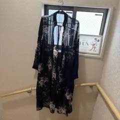 SHEIN CURVE フラワープリント ロングカーディガン 0XL