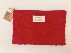 CLARINS クラランス ハート柄 ポーチ レッド