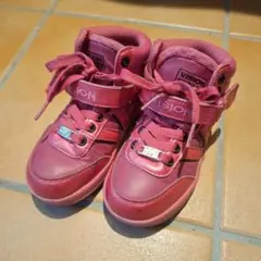 VISION ピンク ハイカットスニーカー 18cm
