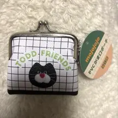 mojojojo モジョジョジョ PVCがま口ポーチ 黒 ねこ