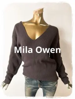 ☘️T21181☘️Mila Owen 長袖 Vネック ブラウン ニット 0
