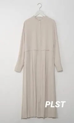 【美品】プラステ　ジョーゼットプリーツシャツワンピース（長袖）