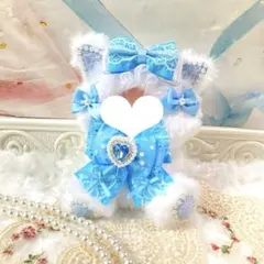 10〜14cm ハンドメイド おすわり着ぐるみ ねこ ぬい服 ぬいぐるみ