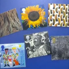 4233 外国切手 イギリス 1999.2000年 千年紀 ひまわり・騎士等6種
