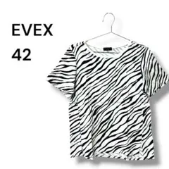 EVEX by KRIZIA ゼブラ柄 半袖Tシャツ 42 美品　アニマルのサムネイル