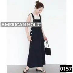 0157 AMERICAN HOLIC ジャンバースカート ブラック