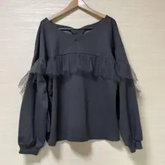 【新品タグ付】大きいサイズ シフォンフリルトップス