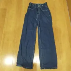 DAZY デニム ハイウエスト ワイドパンツ