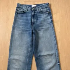 ZARA ストレートデニム ライトブルー フリンジ仕上げ　34