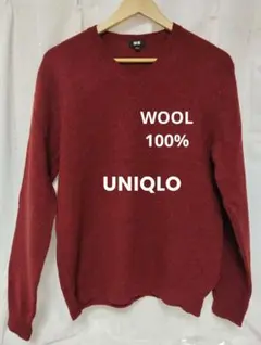 ユニクロ プレミアムラム　ウール Vネック セーター L
