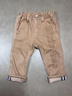 ミキハウス　ロゴ　パンツ　ボトムス　キャメル　80