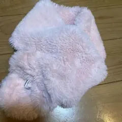 ピンクのファー素材マフラー/キッズ