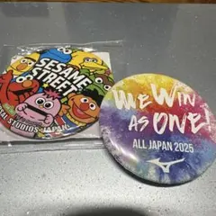 セサミストリート & ミズノ 缶バッジ 2個セットのサムネイル