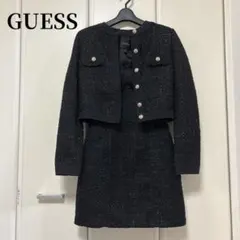 GUESS ブラック ラメ ツイード ワンピース セットアップ XS