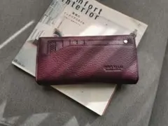 本革 がま口長財布 大容量 カード14枚収納 パープル（紫）