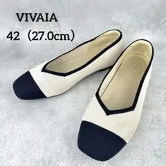 VIVAIA スクエアトゥ フラットシューズ アーモンド | Mercari