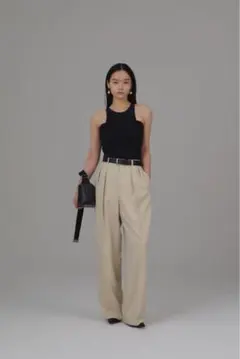 louren 2tuck cocoon pants / ivory Mのサムネイル