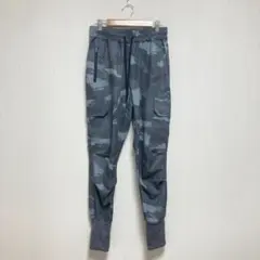 ワークパンツ カーゴパンツ グレー迷彩柄 レディースM ゴムウエスト カジュアル