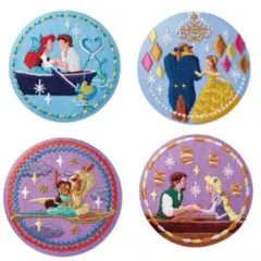 ディズニープリンセス刺繍ピンバッジ4個セット
