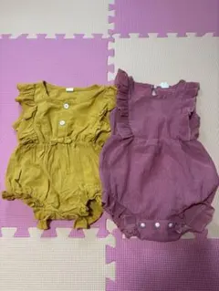 フリル付きロンパース2点セット