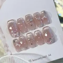 現品　マグネット　チーク　ピンク　リボン　ハート　ドット　ビジュー　グラデ