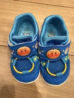 値下げ★14cm★アンパンマン★ベビーサンダル★ブルー★青