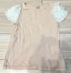 美品 プティマイン 120 フリル袖Tシャツ 女の子