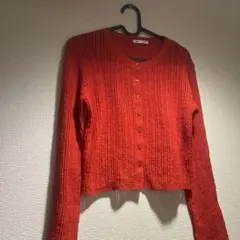 GU 長袖カーディガン レッド M
